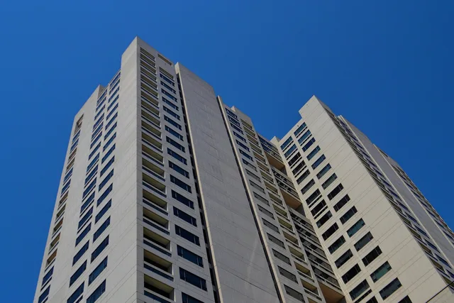 apartment building, building, high rise architecture, apartments, exterior, property, residential, real-estate, design, windows, modern, geometric, management, architecture, free photography, investment, 2024, 2023, high, tall, skyscraper, business, office building, work place. Apartment EV charger project authorization recordkeeping