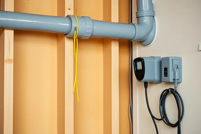 Oversized conduit with pull string beside a wall-mounted EV charger plug. How to plan a future-ready EV charger installation setup
