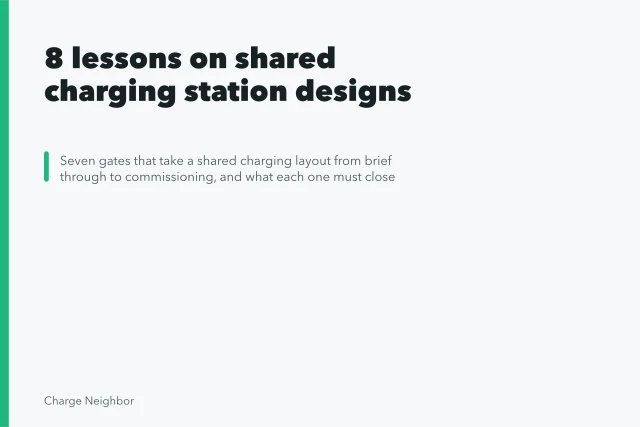 8 lessons on shared charging station designs. 8 lessons on shared charging station designs