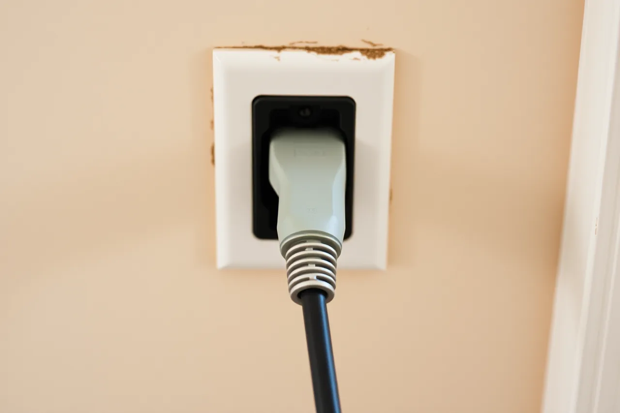 EV charging cable plugged directly into a standard household wall outlet (EV charger installation options, reviewed without the sales pitch)